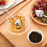 1 Pc Stainless Steel Practical Heart Shape Tea Infuser Spoon Strainer Steeper Handle Shower Table Tool