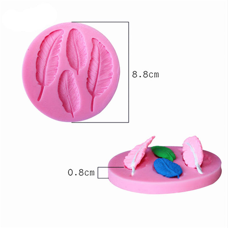 Feather Shape Collection 1 pc Cake Mold Silicone Fondant Soap Chocolate Decoration Mould Candy Jelly 3D Fondant Lace Mold