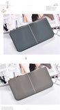 Long European&American zipper small fresh cell phone bag High-quality PU leather student thin multi-purpose wallet