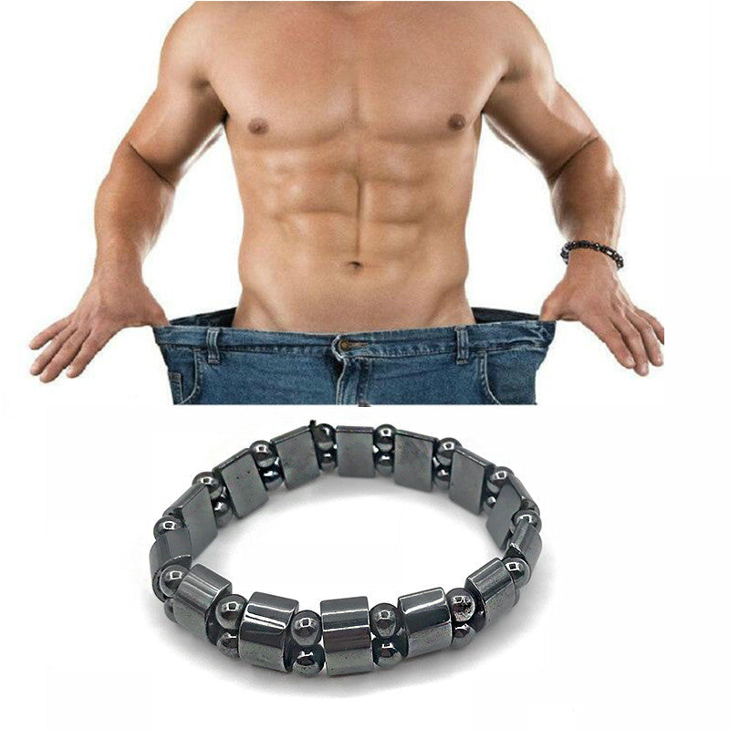 Adjustable Weight Loss Round Black Stone Magnetic Therapy Bracelet Health Care Luxury Slimming Product Main image
