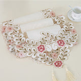BZ370 New Embroidered Table Runner Polyester Floral Hollow Lace Microwave Oven Table Covers Home Wedding Party Decoration