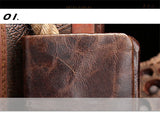Oil wax leather men's leather wallet casual retro long wallet large capacity multi-position clutch men's purse