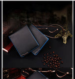Korean hit color High quality PU leather clutch Short wallet color purse money clamps purse for men