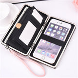 New bow lunch box bag litchi pattern wallet the long section of the phone package Money bags women's wallet wallet-fem
