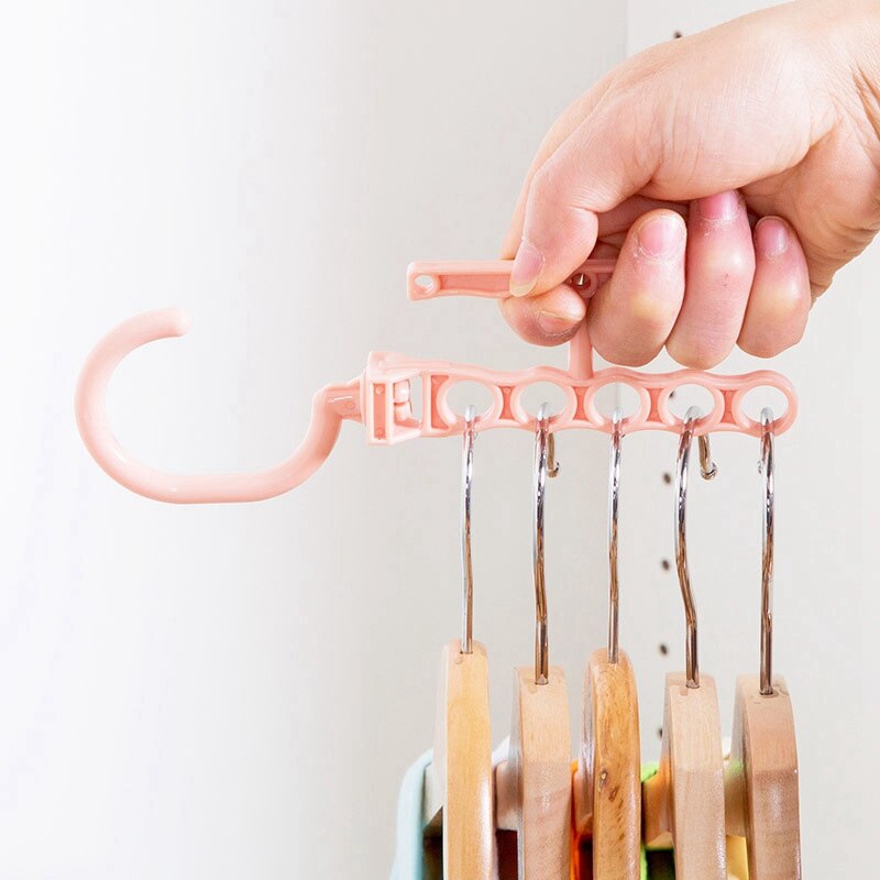 Hoomall 5Circle Plastic Drying Laundry Clothes Hanger Organizer Multilayer Windproof Holder Buckle Household Anti-Slip Hook Clip Main image