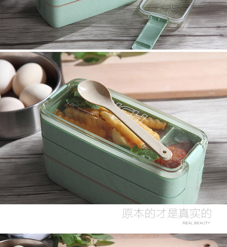 New Arrive 750ml Japanese Microwave Lunch Box Portable 3 Layer Bento Box Healthy Food Container Oven Dinnerware set