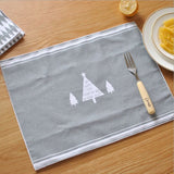 BZ804 Table mats Tableware mats Pads Nordic wind antlers Christmas tree insulation pad cotton fabric mat