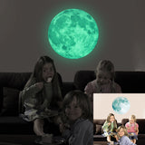 30cm Large Moon Glow in the Dark Luminous DIY Wall Sticker Living Home Decor Adesivo De Parede Vinilos Paredes Stickers Muraux