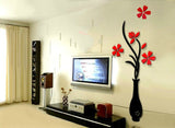 5 Size Colorful Multi-Pieces Flower Vase 3D Acrylic Decoration Wall Sticker DIY Art Wall Poster Home Decor Bedroom Wallstick