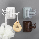 Rotary 4-Hook kitchen bathroom wall rack towel rack without screw and trackless hook drop shipping