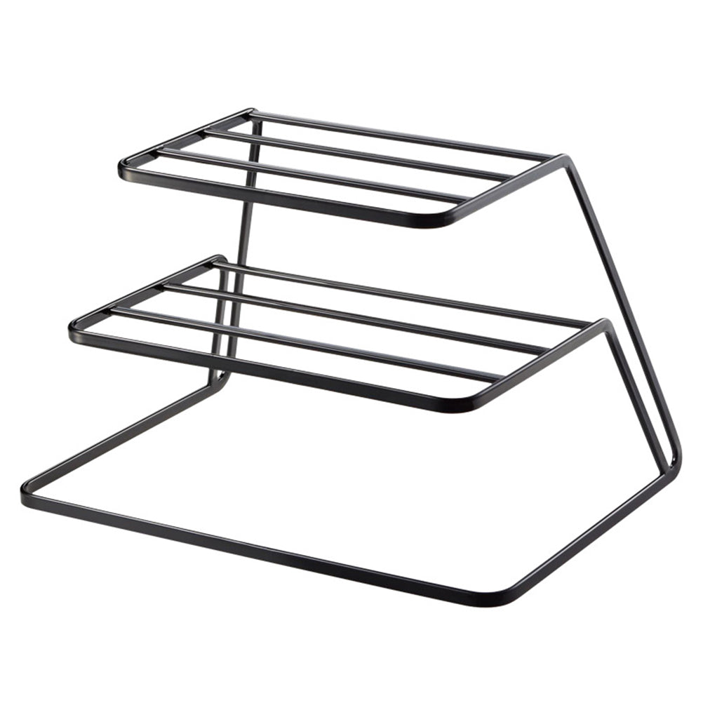 2 Tier Dish Rack Stainless Steel Kitchen Dish Drainer Cup and Dish Organizer(Black) Main image
