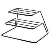 2 Tier Dish Rack Stainless Steel Kitchen Dish Drainer Cup and Dish Organizer(Black)