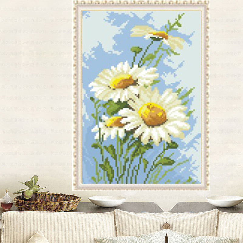 DIY 5D Full Diamonds Embroidery Chrysanthemums Round Diamond Painting Cross Stitch Kits Diamond Mosaic Home Decoration