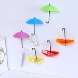 3Pcs/set Umbrella Shaped Dual Use Key Hanger Rack Creative Kitchen Bathroom Wall Decorative Holder Accessories Tools