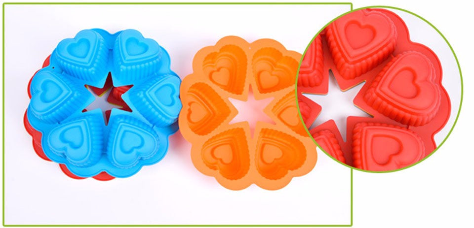 DlY 25*25*4.5cm 136g heart Shape Silicone Cake Mold Baking Tools Bakeware Maker Mold