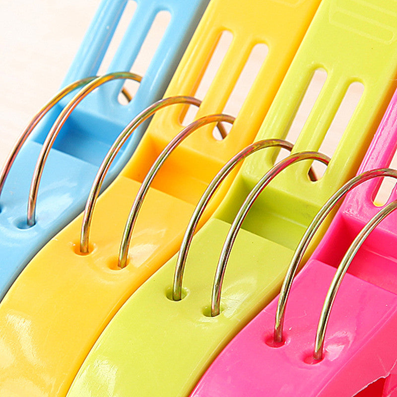 4Pcs Stronging Plastic Color Clips Beach Towel Clamp To prevent the wind Clamp Clothes Pegs Drying Racks Retaining Clip