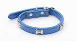 5 Colors Bone Pet Dog Collar Durable PU Leather Adjustable Puppy Cat Strap Collar S/M/L/XL 1.5cm