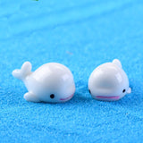 XBJ040 Artificial White Dolphin fairy garden mini gnomes moss terrariums resin crafts figurines for garden decoration