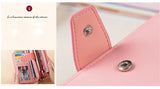 High-capacity candy-colored zipper wallet High quality Leather Handbag button Cross-shaped long section Wallets