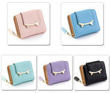 Korean Cute Cat Anime Leather Trifold Slim Mini Wallet Women Small Clutch Female Purse Coin Card Holder Dollar Bag Cuzdan