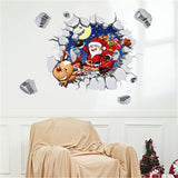 Creative personality Santa Claus fake windows  Wall Stickers Home Decorative Waterproof Wallpapers