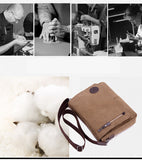Canvas Leather Crossbody Bag Men Military Army Vintage Bags Shoulder Bag Casual Travel school Bags For Teenagers sac a dos bolsa