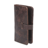 Oil wax leather men's leather wallet casual retro long wallet large capacity multi-position clutch men's purse