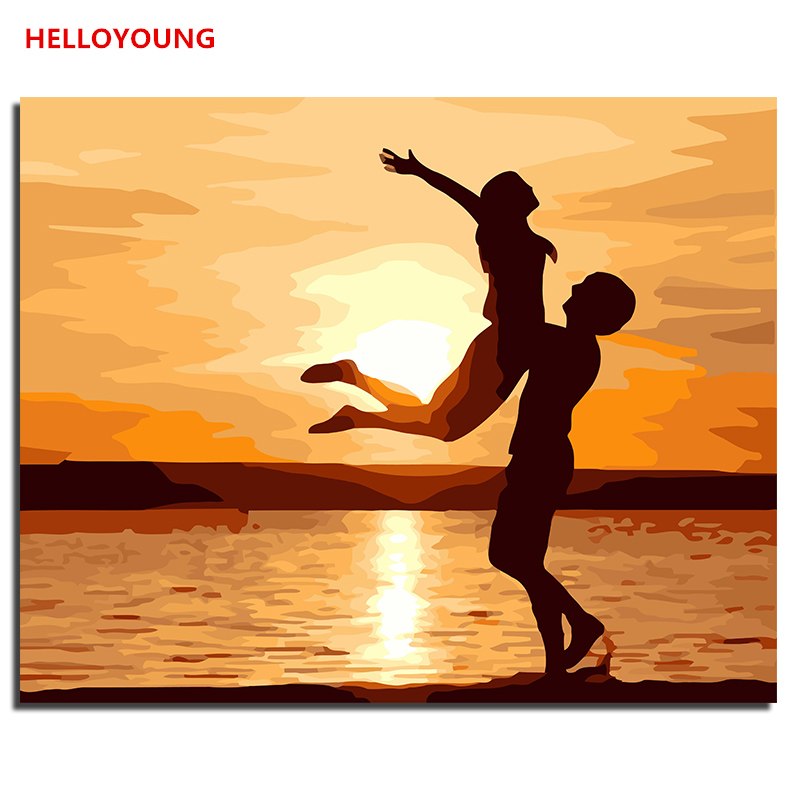 HELLOYOUNG Digital Painting Handpainted Oil Painting Everlasting by numbers oil paintings scroll paintings picture drawing