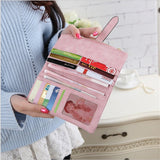 Fashion Luxury Brand Women Wallets Matte Leather Wallet Female Coin Purse Wallet Women Card Holder Wristlet Money Bag Small Bag