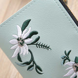 NEW women wallet small Embroidery Zipper Short Wallet Female Coin Purse Card Holders Handbag carteira feminina