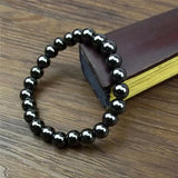Unisex Luxury Slimming Bracelet Weight Loss Round Black Stone Magnetic Therapy Bracelet Health Care 1PCS