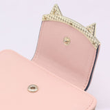 Korean Cute Cat Anime Leather Trifold Slim Mini Wallet Women Small Clutch Female Purse Coin Card Holder Dollar Bag Cuzdan
