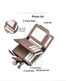 Elegant casual men's wallet vertical section multi-function card holder PU genuine multi-card buckle purse