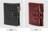 Double zipper bulk wallet anti-RFID steal fashion short casual men's wallet new genuine leather wallet