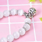 Weight Loss White Cat Eye Beads Bracelet with Lucky Pendant Therapy Bracelet Anklet Weight Loss Product Health Care
