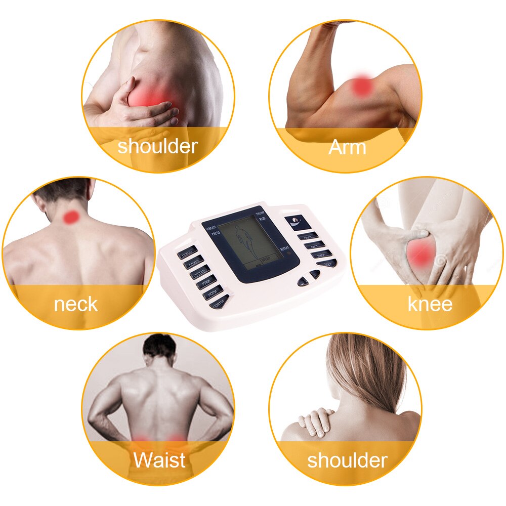 New Russian button Electrical Muscle Stimulator Body Relax Muscle Massager Pulse Tens Acupuncture Therapy Slipper+8 Pads+box
