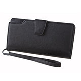 High-capacity candy-colored zipper wallet High quality Leather Handbag button Cross-shaped long section Wallets