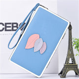 Tide leaf new long section of lychee pattern ladies wallet Korean casual lunch box clutch ladies' leather handbag purse