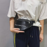 Zipper PU Leather Fanny Pack Women Shoulder Chest Bag Lady Belly Belt Bag Multifunctional Waterproof Waist Pack Black White