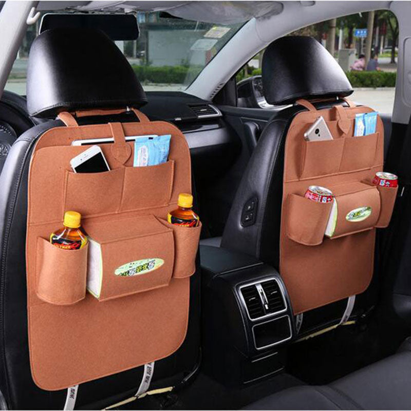 Car Seat Bag Organizer,Woolen Felt Seat Back Protectors for Kids,Storage Bottles,Tissue Box Secondary image
