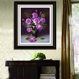 DIY 5D Diamonds Embroidery Purple Rose Vase Magic Cube Round Diamond Painting Cross Stitch Kits Diamond Mosaic