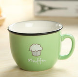 Creative Candy Color Ceramic Mug Coffee Milk Breakfast Cup Cute Porcelain Tea Mugs 250ml Novetly Gifts
