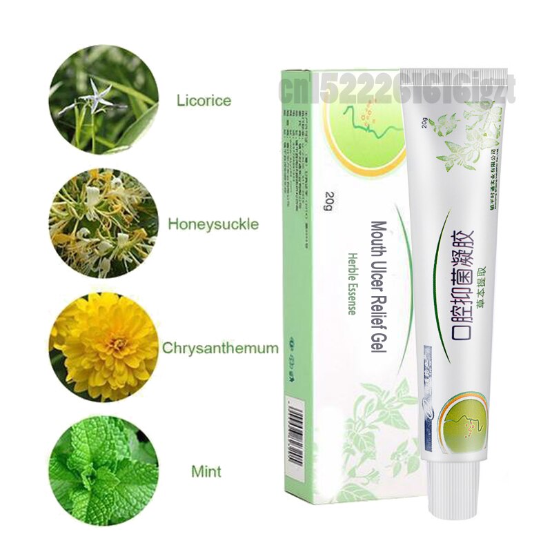 Mouth Ulcer Relief Gel Natural Herbal Oral Antibacterial Cream Fast Relief from Severe Pain & Irritation within 2 minutes