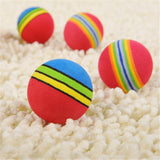 CW026 Rainbow Color Ball Pet Dog Cat Puppy Chew Toys Funny Durable Bite Balls Molar Tool Interactive Training