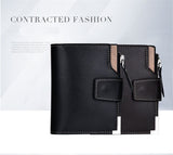 Elegant casual men's wallet vertical section multi-function card holder PU genuine multi-card buckle purse