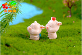 2pcs/lot Piggy Story Micro Landscape Resin Crafts Small Decoration Keychain Accessories Dolls 12 Zodiac Pigs