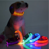 LED Dog Collar Light Flash Leopard Collar Puppy Night Safety Pet Dog Collars Products For Dogs Collar Colorful Flash Light Neck