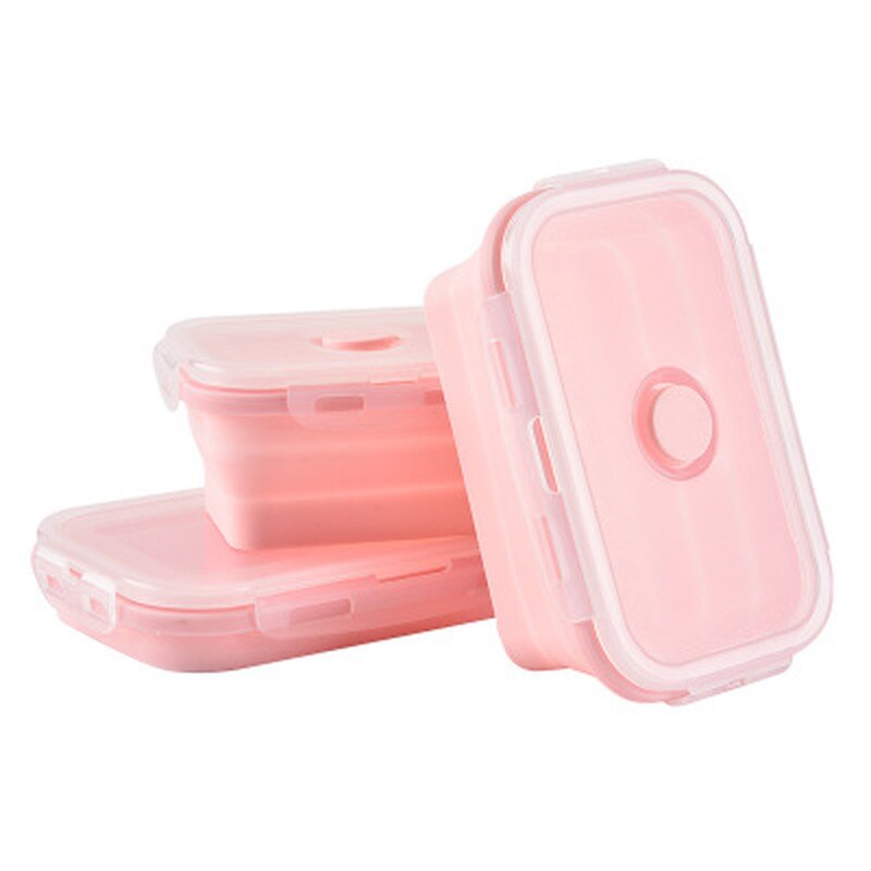 3pcs/Set Collapsible Silicone Lunch Box Food Fruit Storage Container Portable Bento Box Safe Kitchen Microwave School Lunchbox