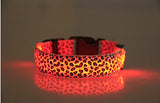 LED Dog Collar Light Flash Leopard Collar Puppy Night Safety Pet Dog Collars Products For Dogs Collar Colorful Flash Light Neck