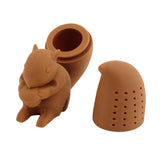 CJ048 High Quality Cute Squirrel Tea Strainer Silicone loose-leaf Tea Infuser Filter Diffuser Fun Tea Accessories